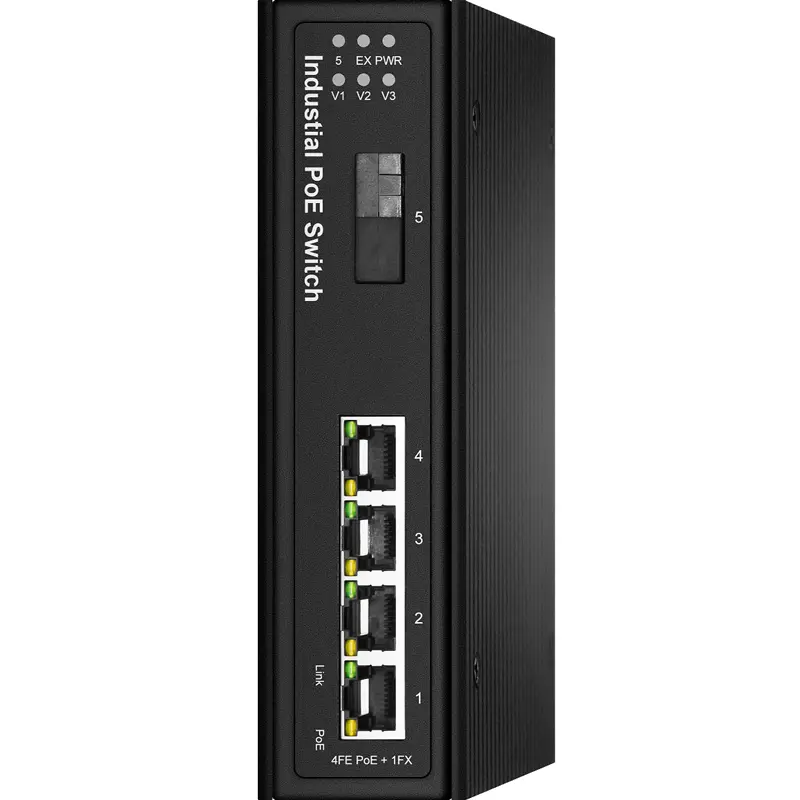 F6-5800-4TP1FX interruptor industrial PoE de 1 100M no gestionado y 4 100M