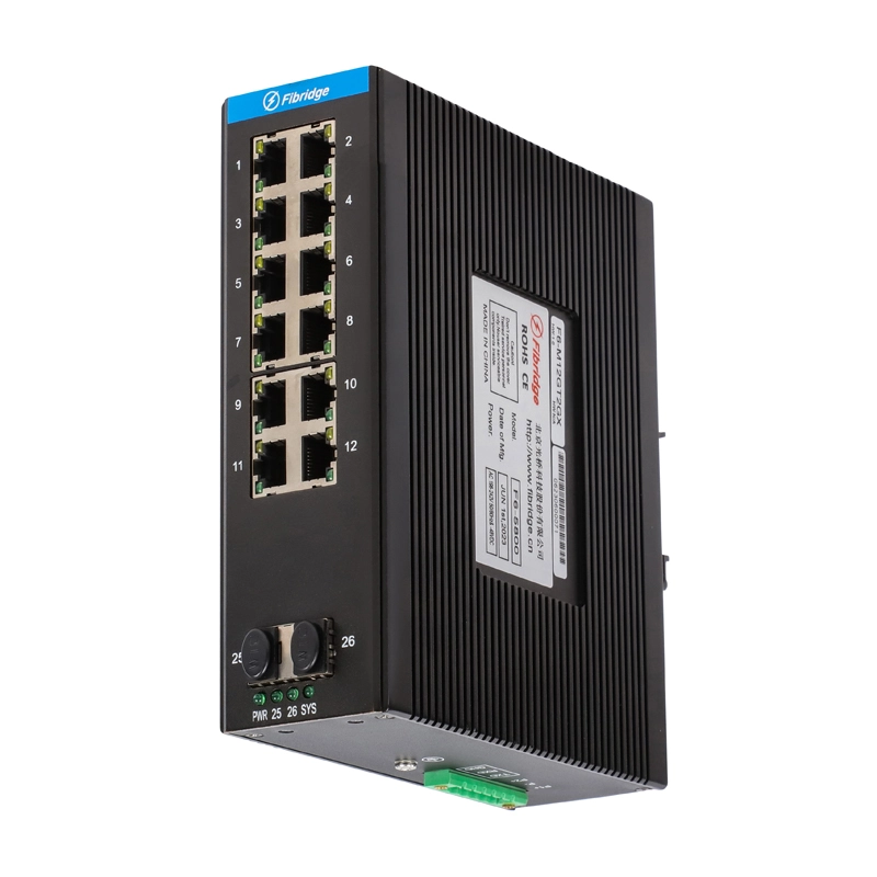 F6-M12GT2GX DIN-RAIL L2 Managed 2 1000M Fx 12 1000M Ethernet Industrial Switch