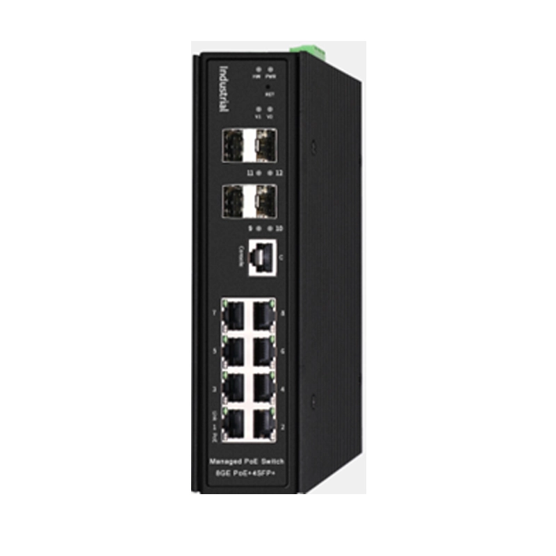 Interruptor industrial F6-5800-M8GTP4XS DIN-RAIL L3 gestionado 4 10G SFP y 8 1000M PoE
