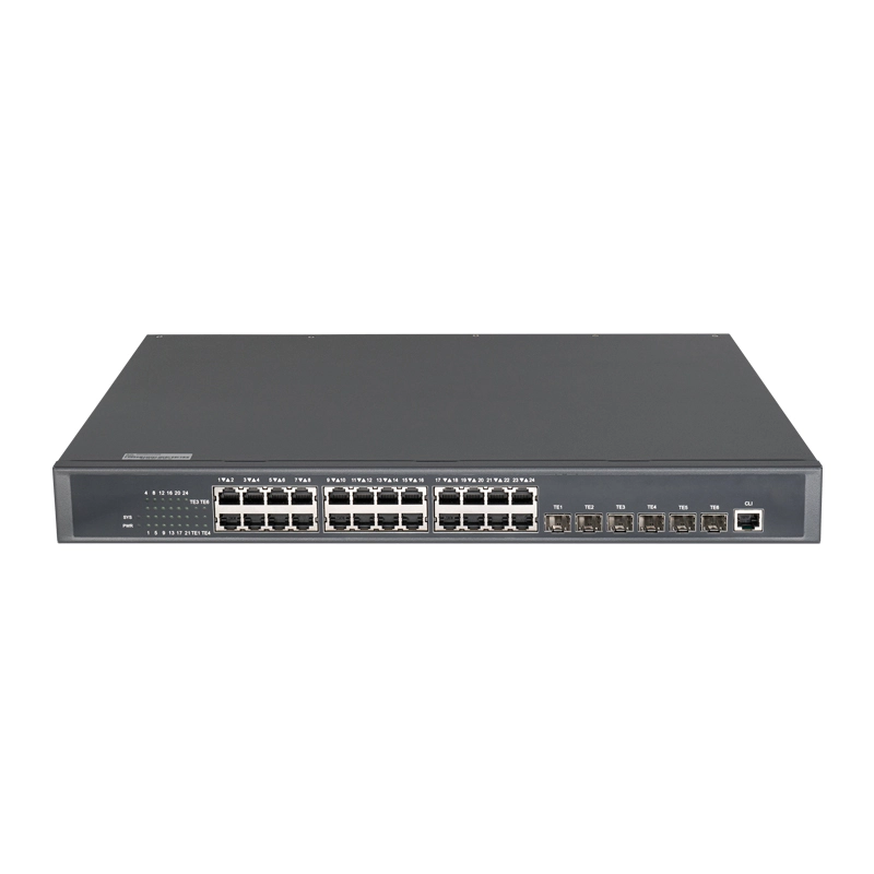L3 interruptor eléctrico de 6 puertos 10G SFP de 24 puertos 1G