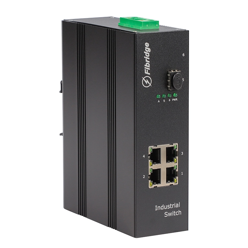DIN-RAIL 1 puerto no gestionado 1000M Fx 4 puertos 1000M Tx interruptor industrial
