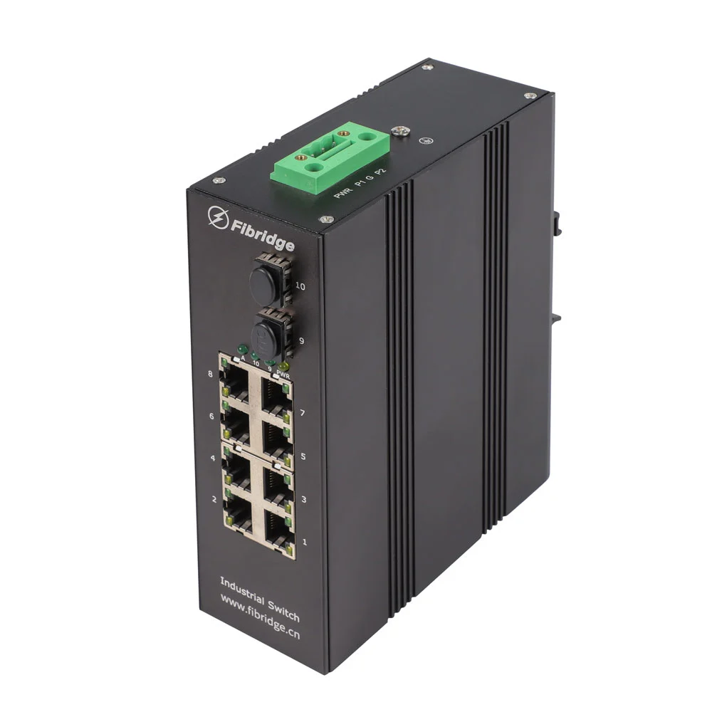Interruptor industrial DIN-RAIL L2 gestionado de 2 puertos 1000M Fx de 8 puertos 1000M Fx